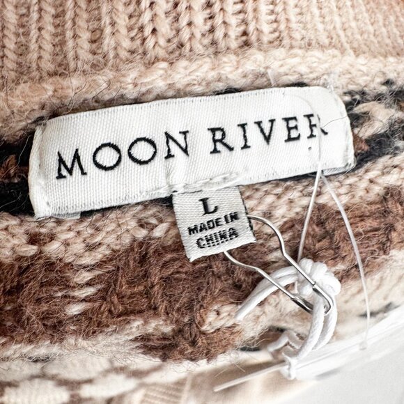 Anthropologie Moon River FairIsle Cardigan Sweater L - Picture 5 of 5